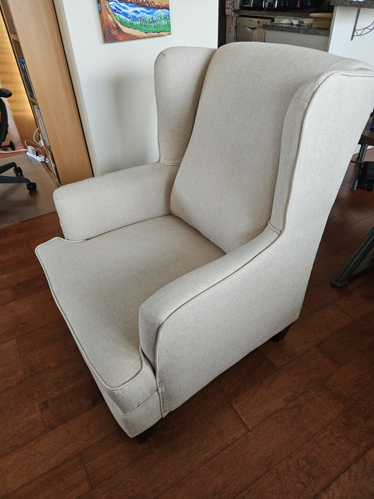 Beige Wingback Accent Chair - photo 3