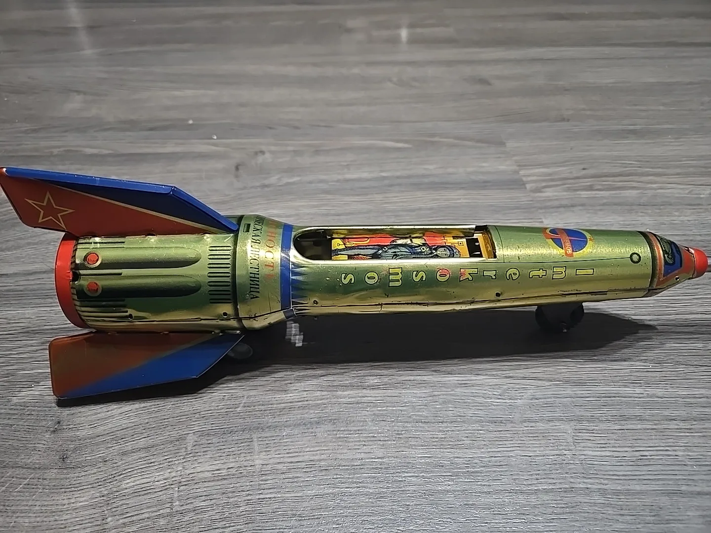 Vintage Interkosmos USSR Rocket Tin Toy image indicator(10)