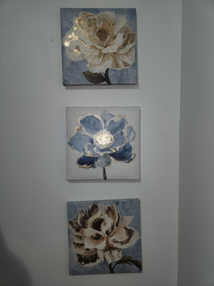 Set of Three Floral Canvas Wall Art - photo 2