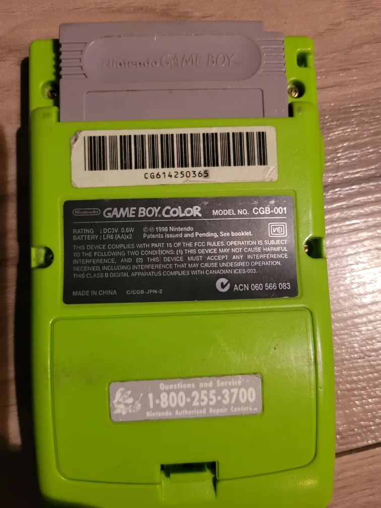 Lime Green Game Boy Color with Game image indicator(2)