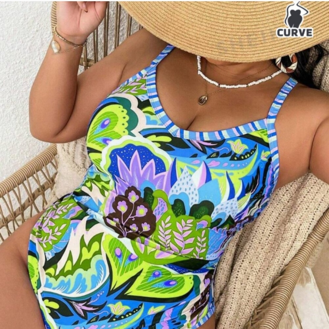 Plus Size Floral One-Piece Swimsuit - Size 14-18