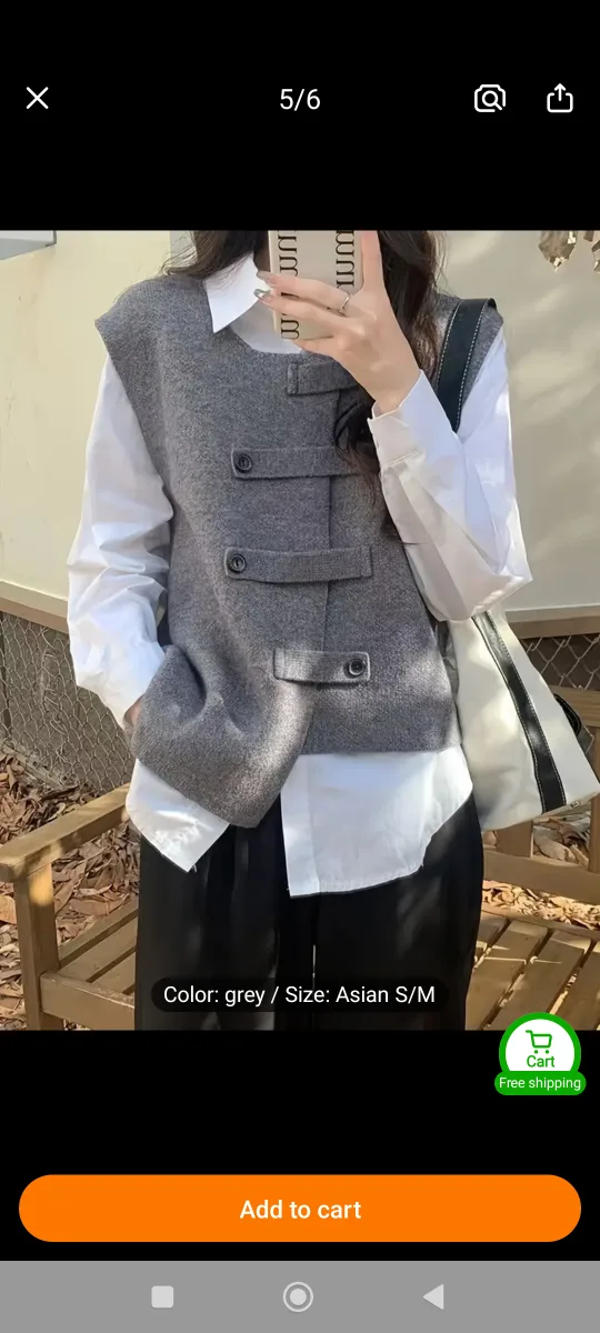 Brand New Women's Light Grey Round Neck Casual Sleeveless Vest image indicator(4)