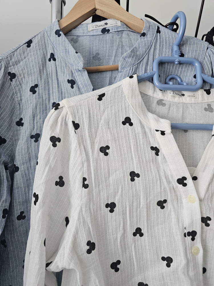 Two Dana Mickey Mouse Print Blouses - photo 2