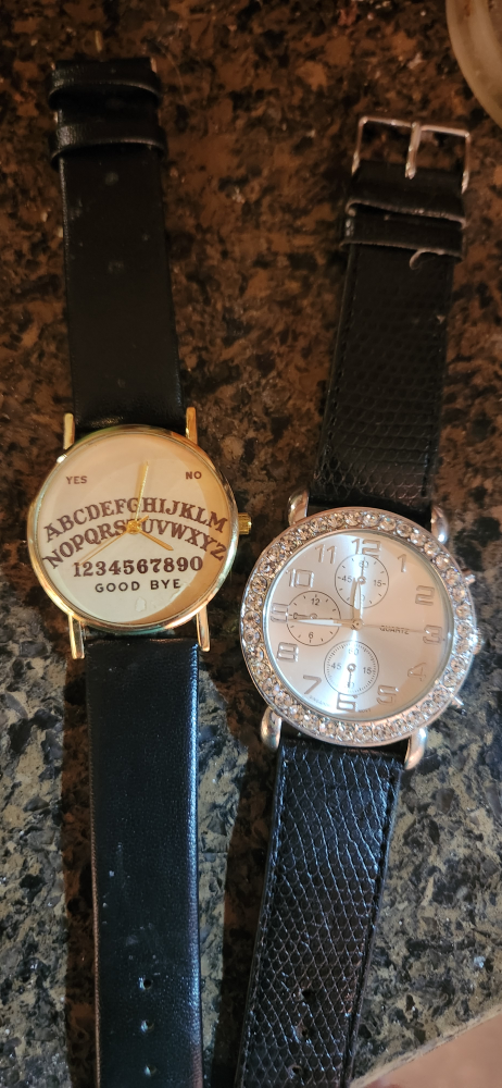 Two Women's Fashion Watches, Ouija board & Rhinestones