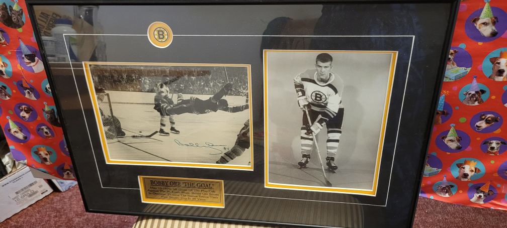 Framed Bobby Orr autographed photo