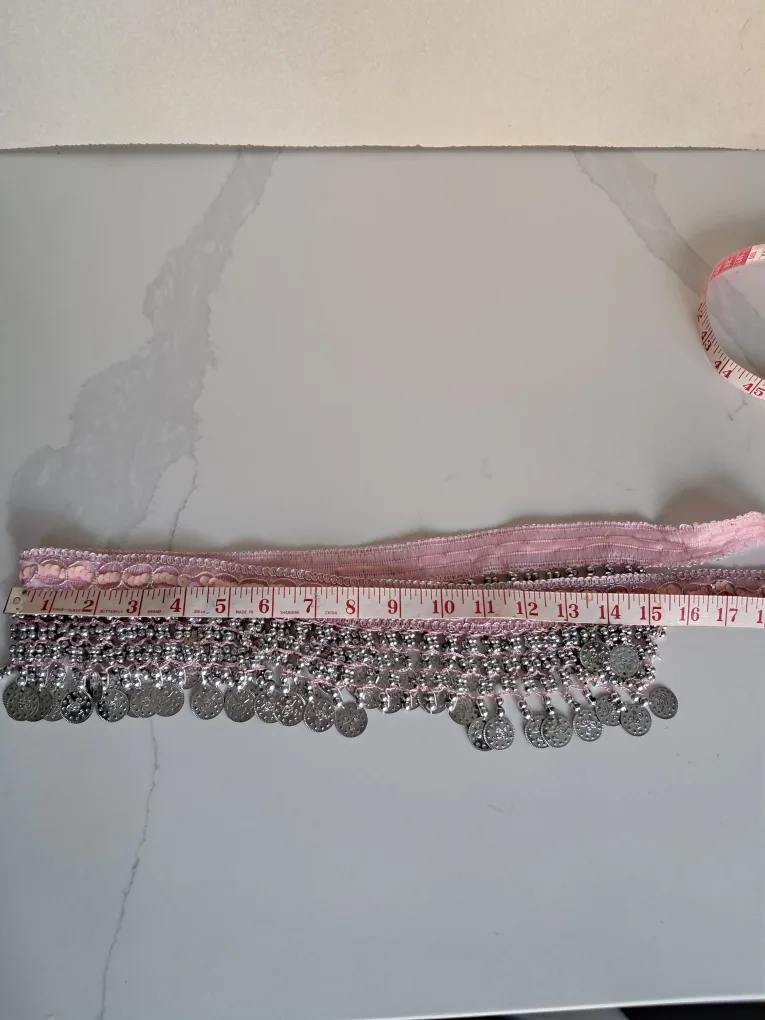 Pink Belly Dance Belt with Silver Coins image indicator(4)