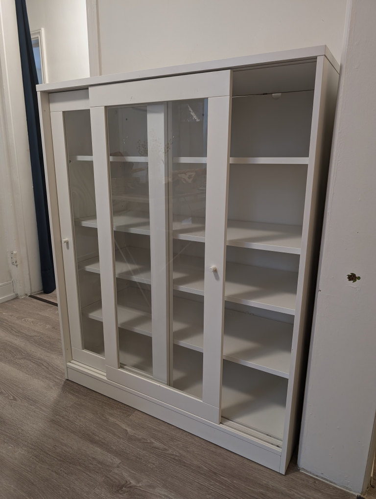 Urgent moving Sale - IKEA White Sliding Door Storage Cabinet - photo 3