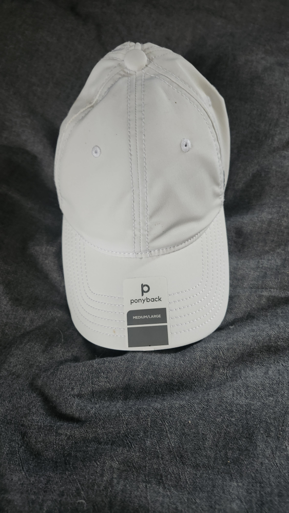 Ponyback White Baseball Cap - Medium/Large