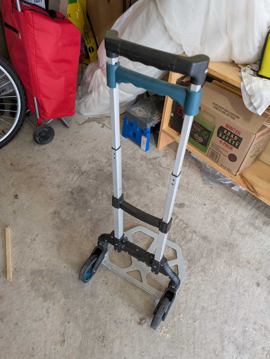 Portable hand truck, collapsible, lightweight