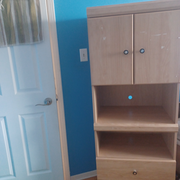 Wooden Storage Cabinet with Shelves and Drawer - photo 3