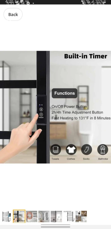 BRAND NEW ELECTRIC TOWEL WARMER - photo 3