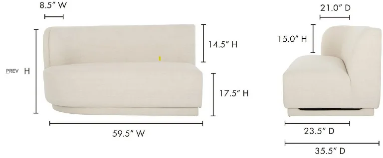 Arbor Modern Beige Chaise Lounge image indicator(2)