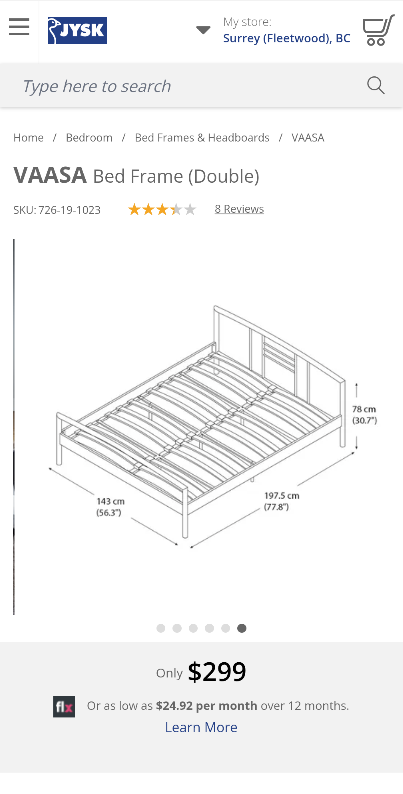 JYSK VAASA Double Bed Frame - photo 2