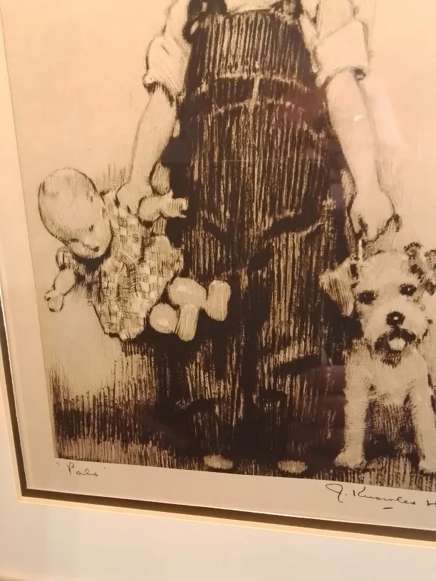 American Etching Signed John Knowles Hare w/Letter Pals image indicator(3)