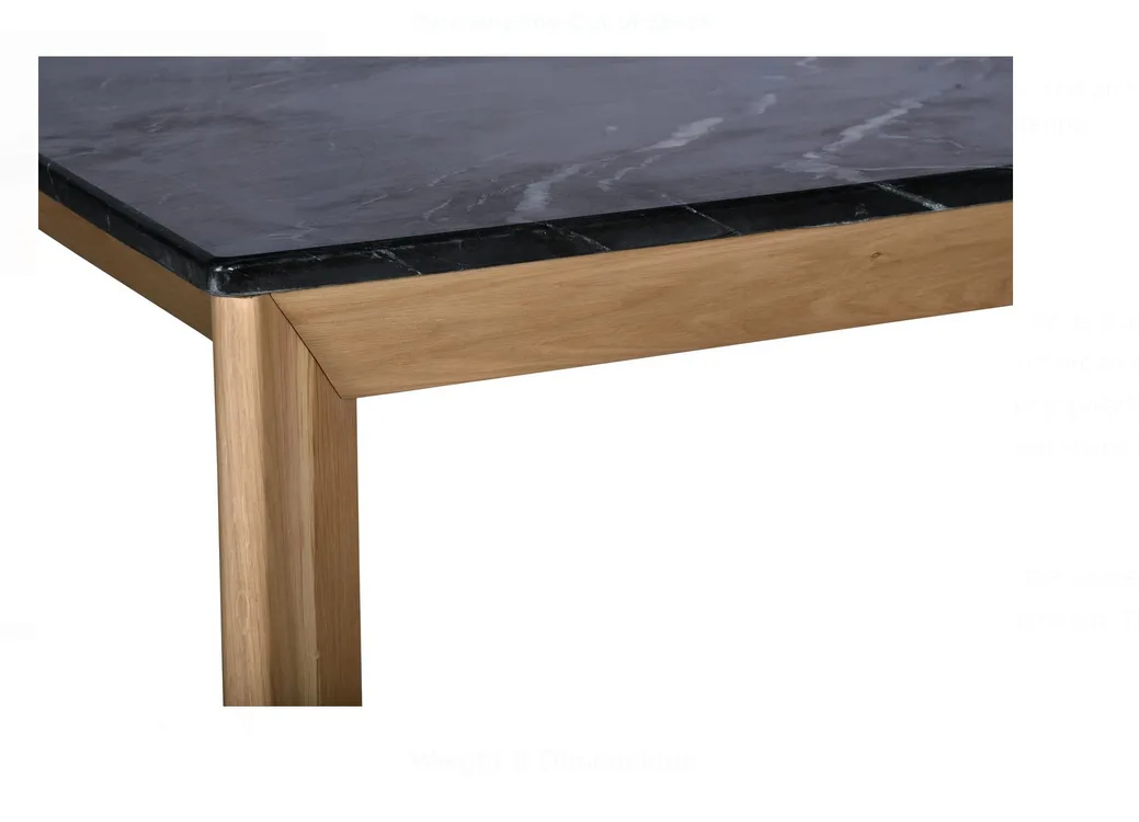 Modern Dining Table - Black Marble Top & Oak Frame image indicator(5)