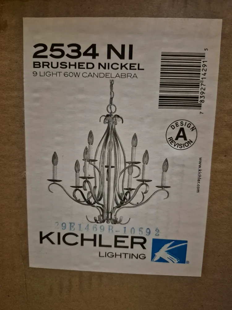 Kichler Lighting 9-Light 60W Brushed Nickel Chandelier image indicator(5)