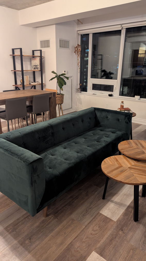Dark Green Velvet Sofa