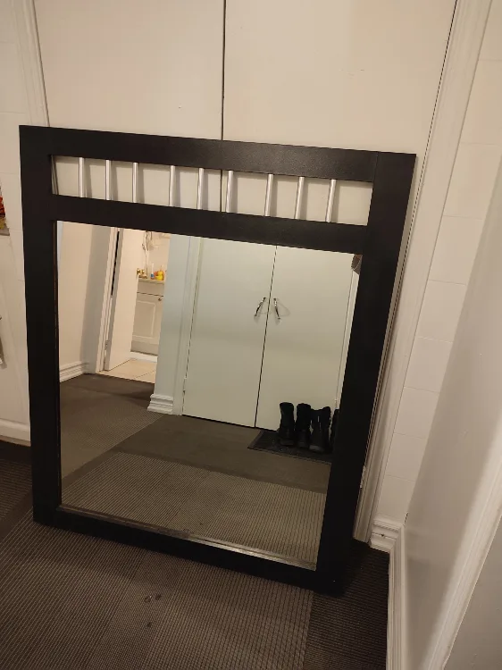 Large Black and Silver Framed Mirror image indicator(2)