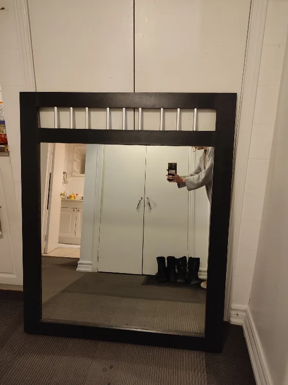 Large Black and Silver Framed Mirror image indicator(4)