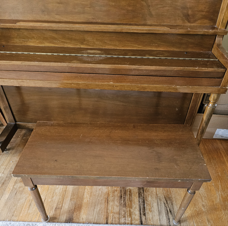 Vintage Upright Piano with Bench - photo 5