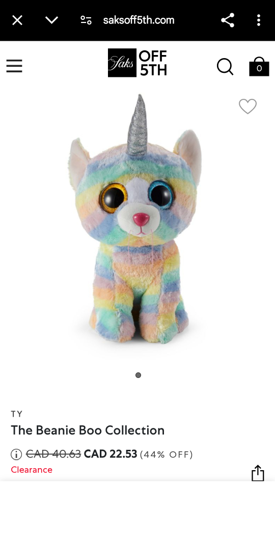 TY Beanie Boo's Collection Rainbow Unicorn Cat Plush Toy - photo 3