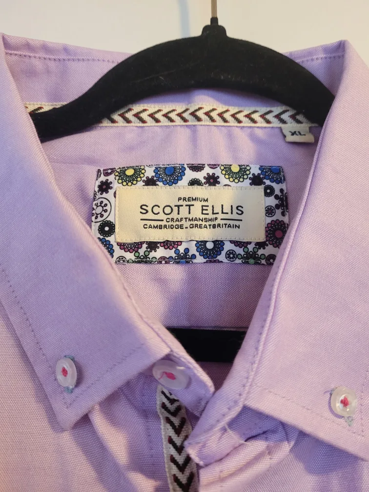Scott Ellis Men's Lavender Short Sleeve Shirt - Size XL image indicator(3)
