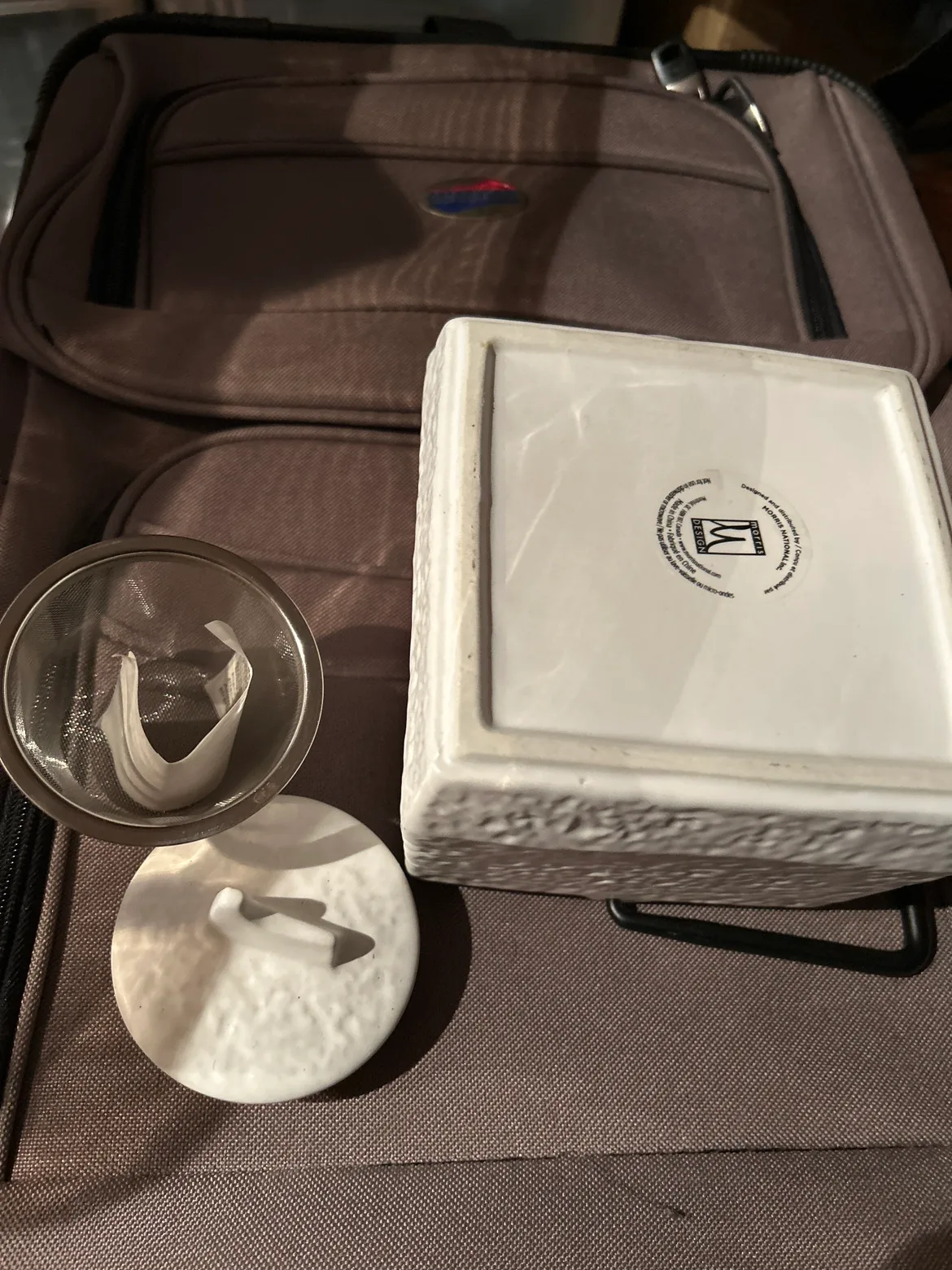 Not used Square Teapot with Infuser: see description image indicator(3)