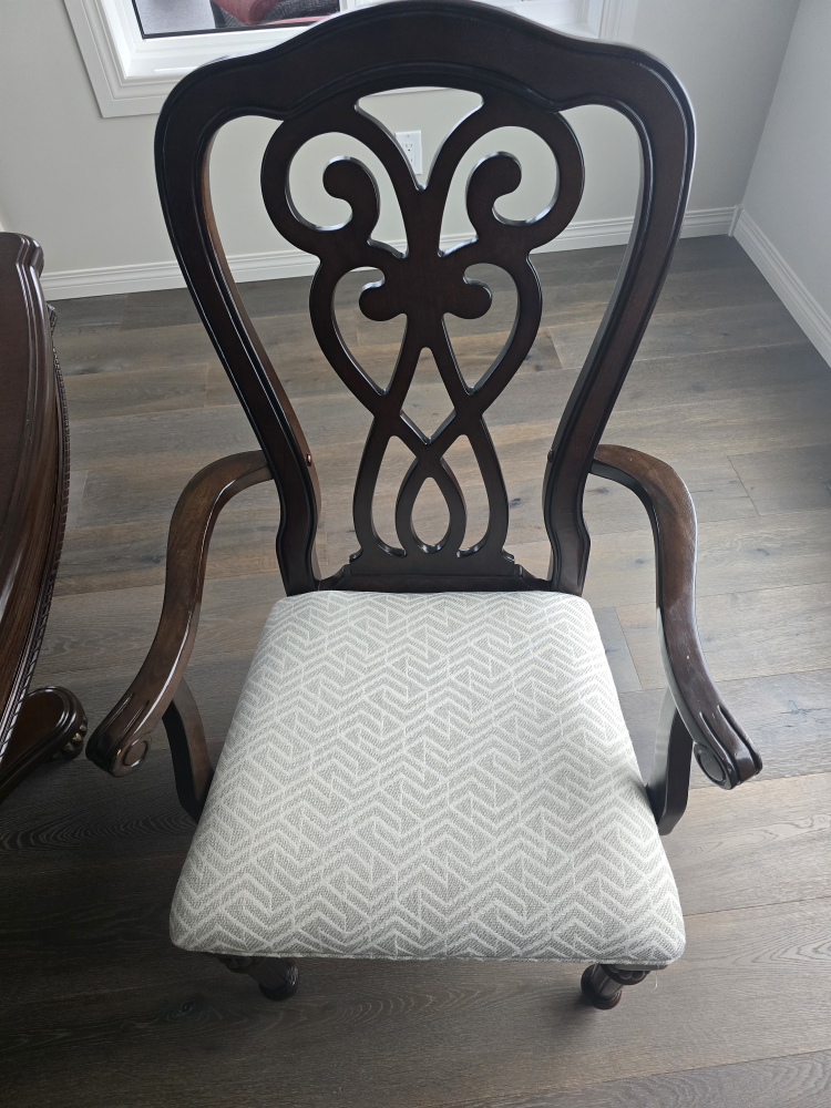 Dark Brown Wood Dining Table and Six Chairs - photo 4