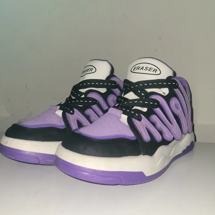 Kids' Eraser Brand Purple and Black High-Top Sneakers image indicator(3)