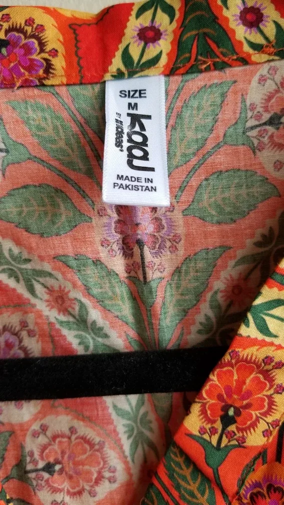 Kaaj Ideas Women's Size Medium Orange Floral 2 piece suit image indicator(3)