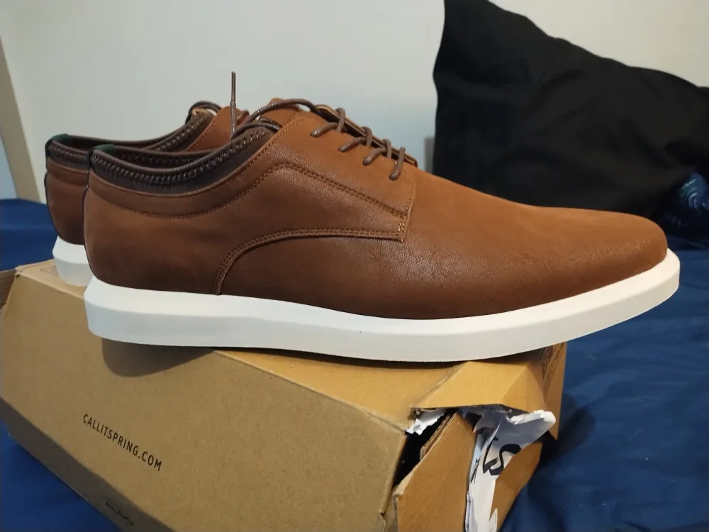 Call It Spring Men's Brown Leather-look Oxfords image indicator(2)