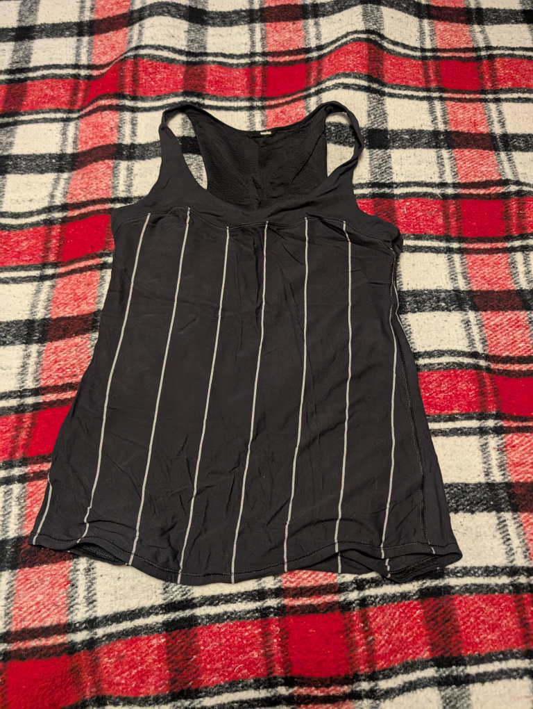 Lululemon Black and White Striped Tank Top