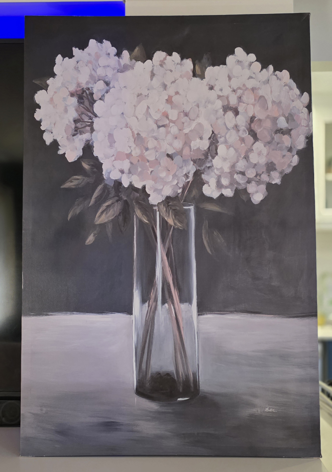Hydrangeas in Vase Canvas Painting