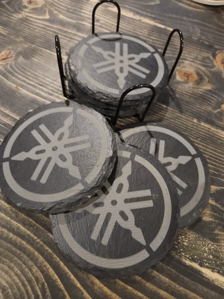 Yamaha Slate Coasters with Holder