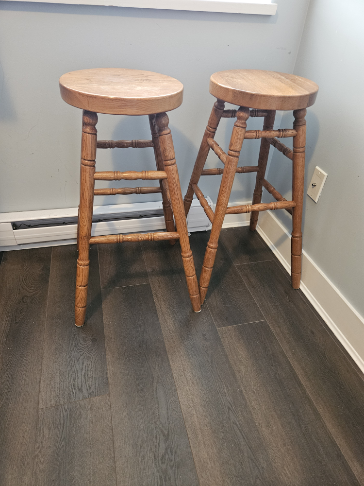 Pair of Wooden Bar Stools