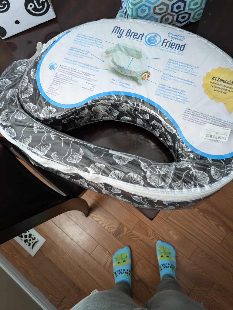 My Brest Friend Nursing Pillow - Black Ginkgo Print