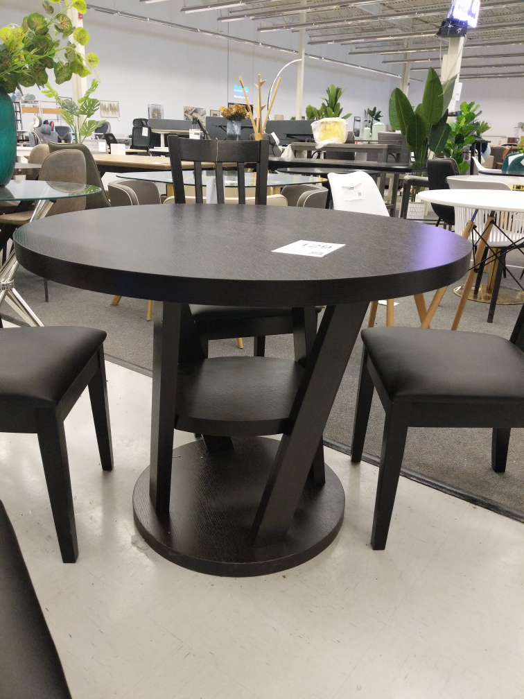 Black Round Dining Table Set with Four Chairs - photo 3