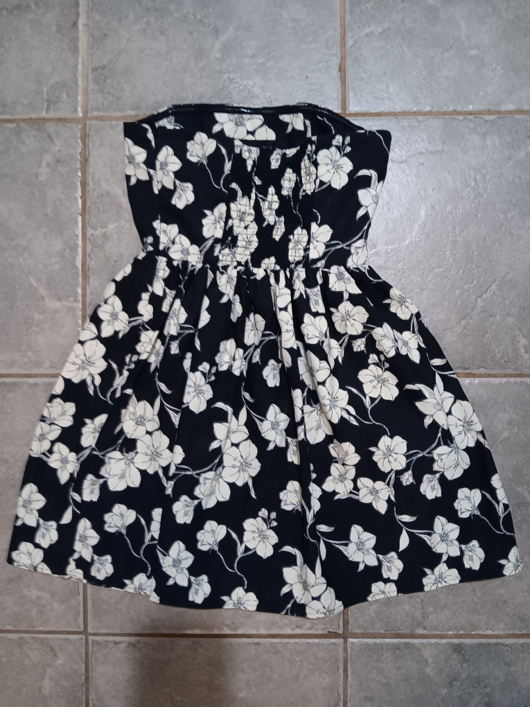 Black and White Floral Tube Dress - photo 2