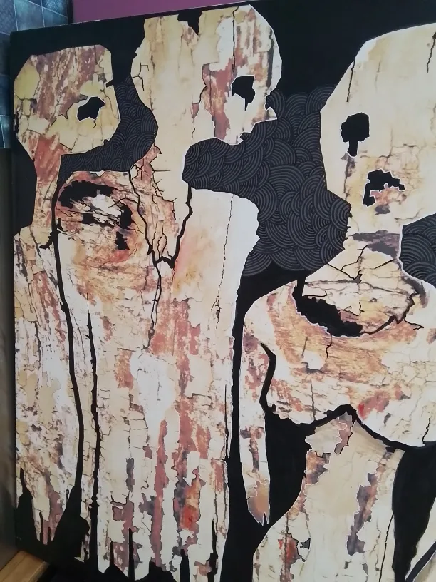 Original Abstract Canvas Painting - Aliens image indicator(2)