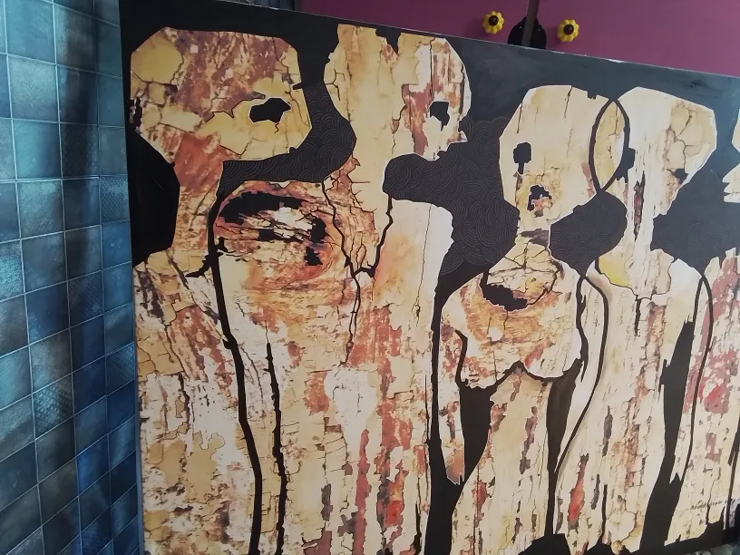 Original Abstract Canvas Painting - Aliens image indicator(7)