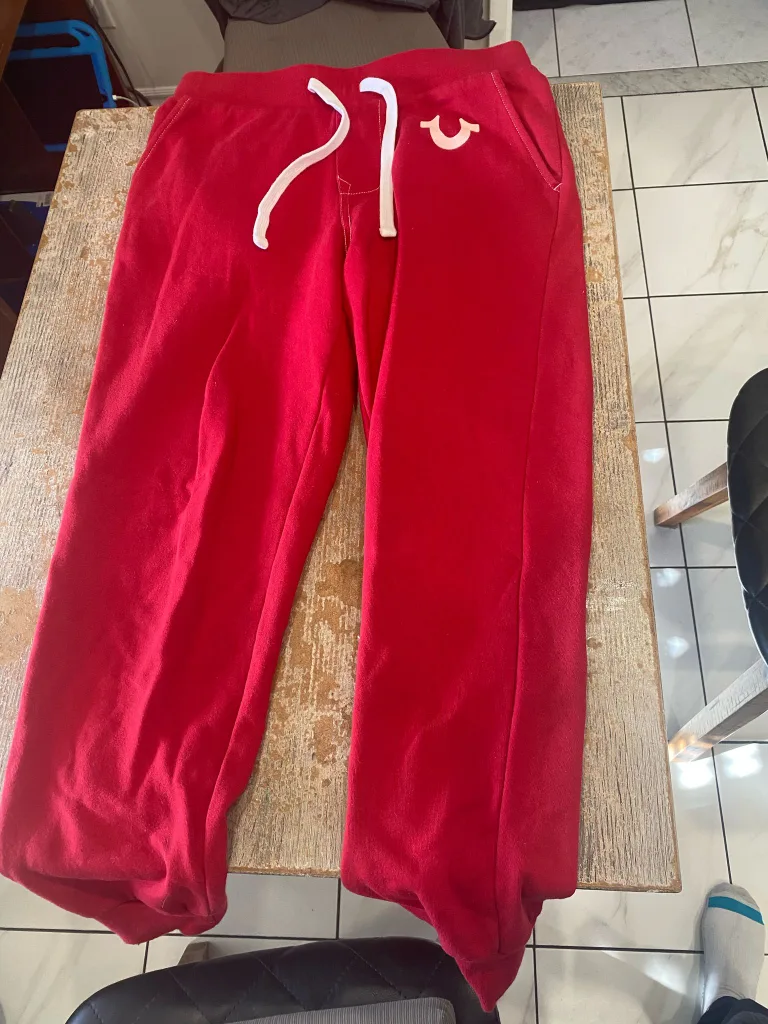 True Religion Brand  Red Joggers - Size Small thumbnail