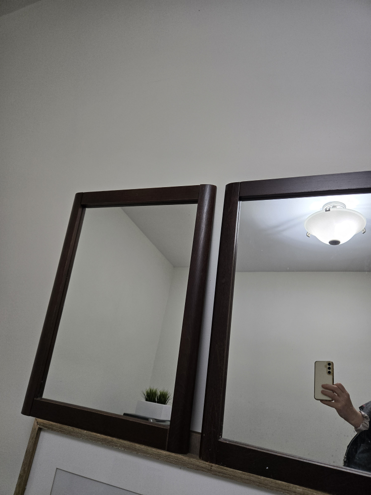Two identical Dark Brown  Framed Mirrors .