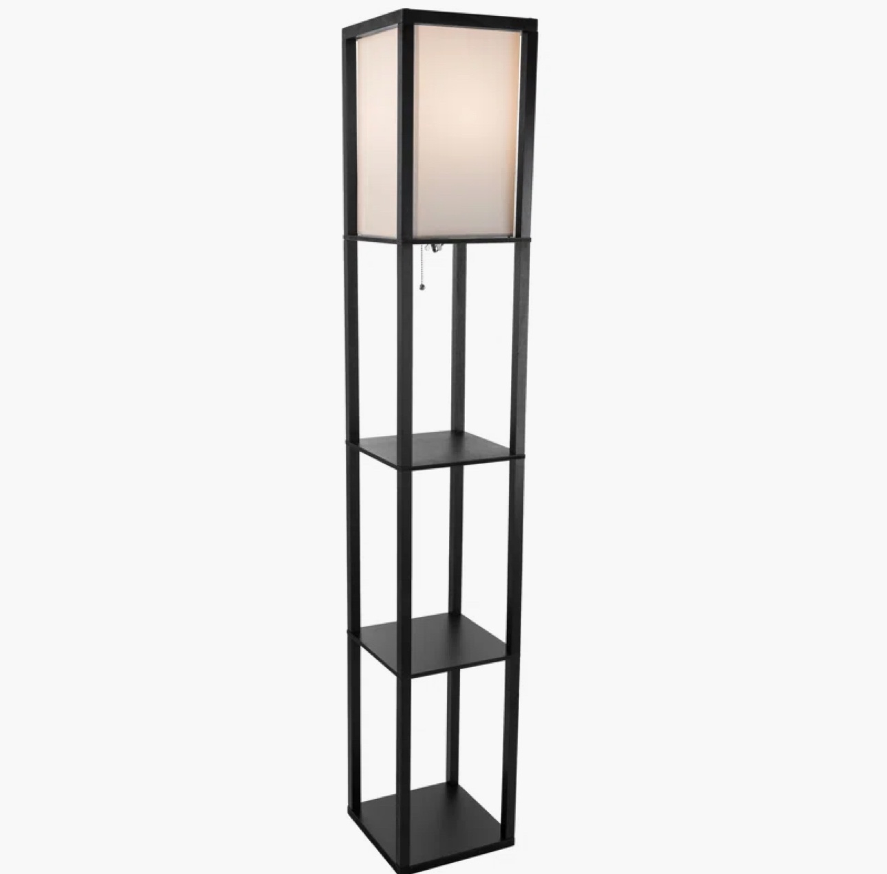 Black wood lamp with shelves