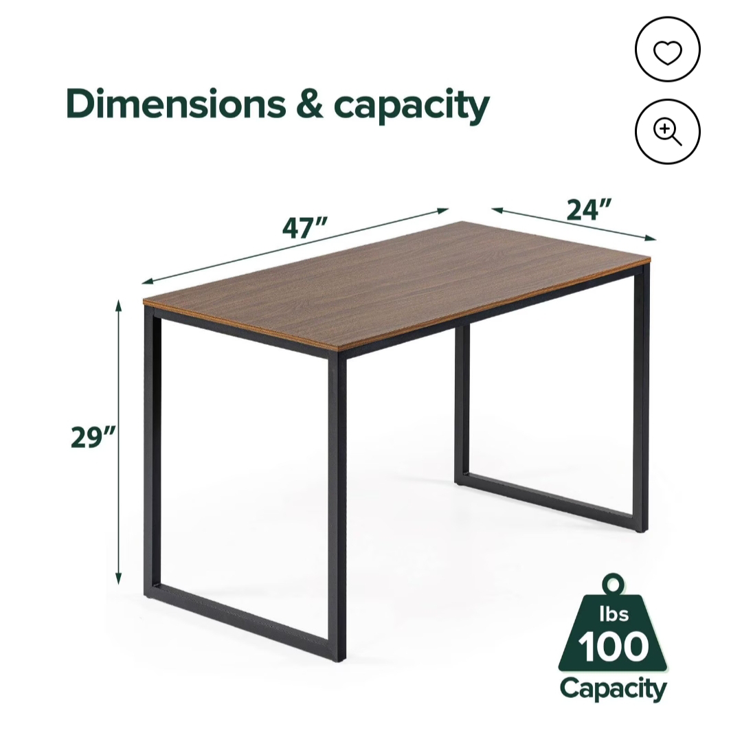 Dinning table/computer desk with 4 chairs - photo 3