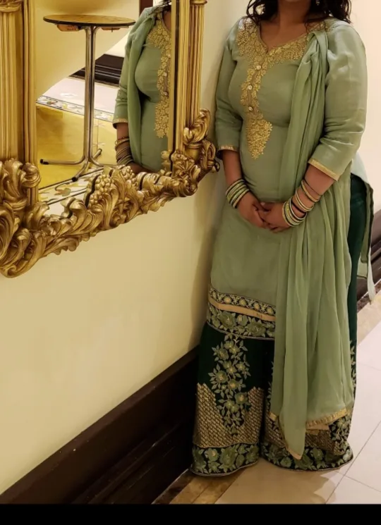 Gorgeous Sage/Deep Green Plazzo Suit thumbnail