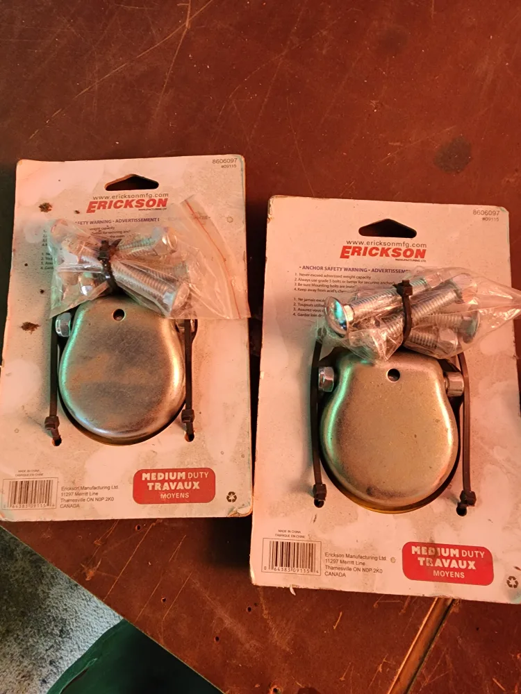 Two Erickson 5000 lb Recessed Anchor Kits with Mounting Hardware image indicator(2)