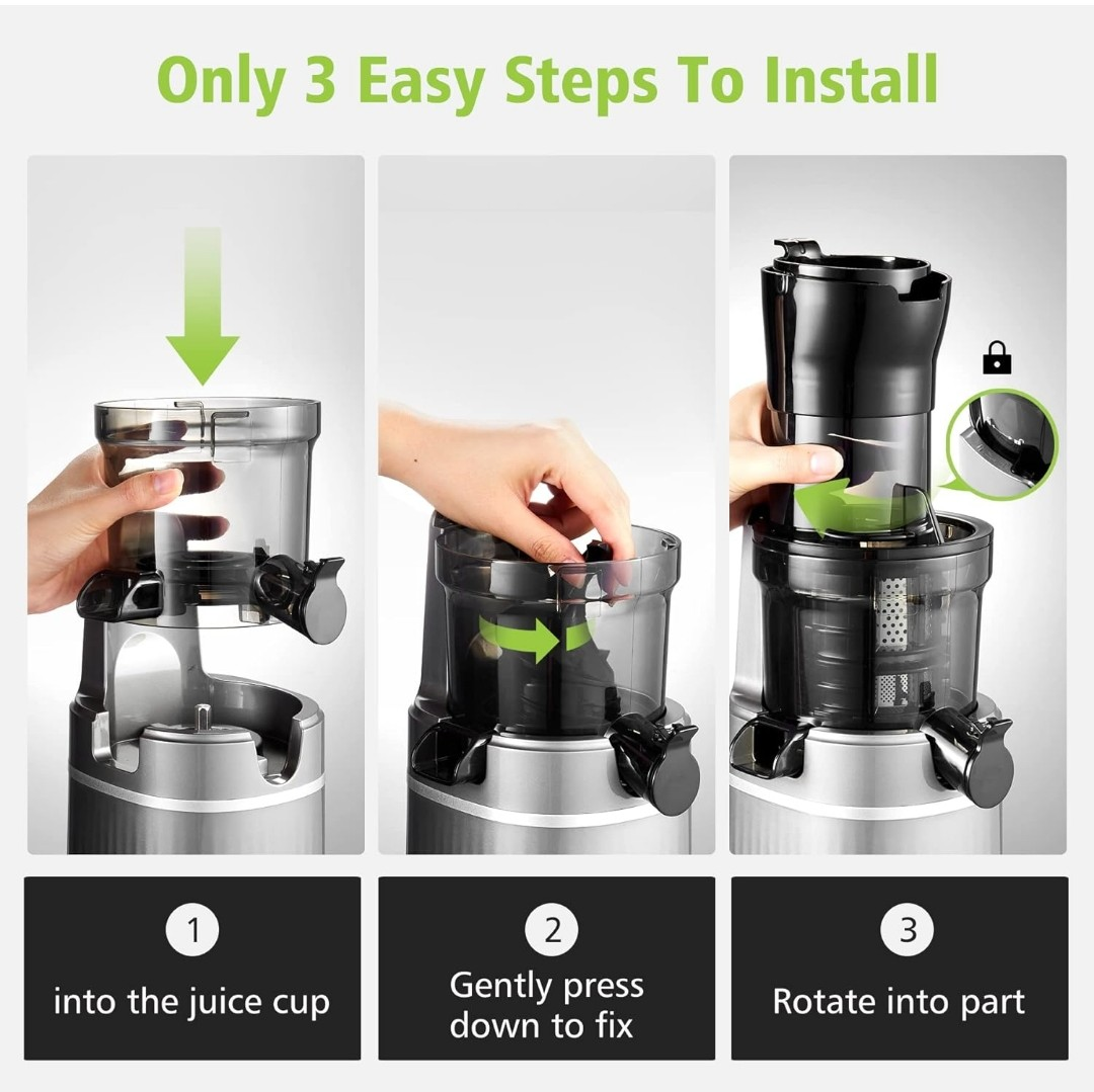 Aobosi Masticating Juicer - Quiet Operation, High Yield - photo 3