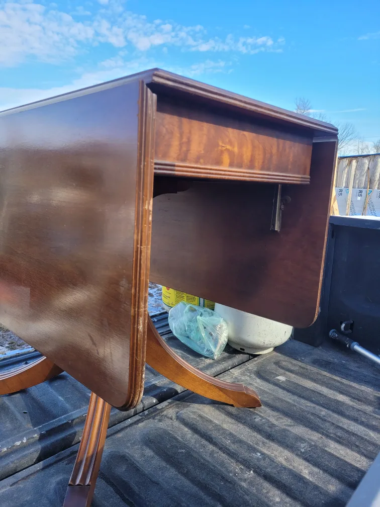 Vintage Drop-Leaf Table with Drawer thumbnail