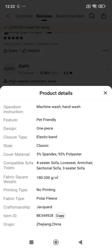 4-Seater Sofa Cover - Dark Grey Jacquard image indicator(5)