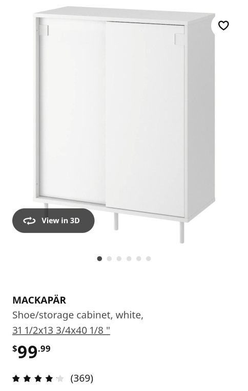 White Sliding Door Shoe Cabinet - photo 5